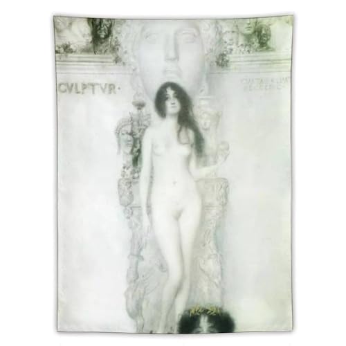 グスタフ・クリムト 彫刻の寓意 (2) タペストリー 装飾 絵 壁アート リビングルーム 寝室 印刷 ポスター60"x80"