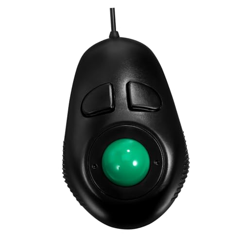 Gadpiparty Mouse Trackball USB Ergonomico Compatto Nero con Scrolling per Computer e Laptop Design Portatile in Plastica Dura Plug And Play Software
