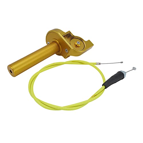 Jfg Racing Motorcycle Throttle Assembly,7/8" 22Mm Quick Twist Throttle Grips With Throttle Cable Aluminum Alloy Universal For Crf50 Klx Ssr Ttr 110 125 150 200 250Cc Dirt Pit Bike Atv Mini Bike Gold #TOP3