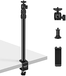 NEEWER Extendable Camera Desk Mount with Ball Head, 17"-40" Adjustable Table Light Stand with 1/4" Screw & C Clamp for DSLR Camera, Ring Light, Live Stream, Vlog, Max Load: 6.6lb/3kg, TL283 (Black)