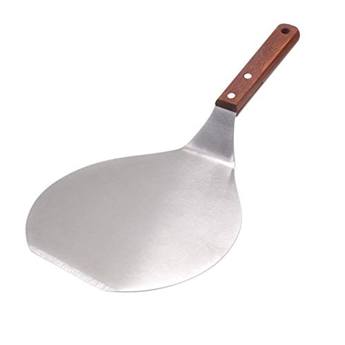 JIIPOREGJ 16.5Cm Stainless Steel Pizza Peel Wood Handle Baking Shovel Paddle, Cake Lifter Transfer Tray for Baking Homemade Pizza, Bread, Cake, Pie