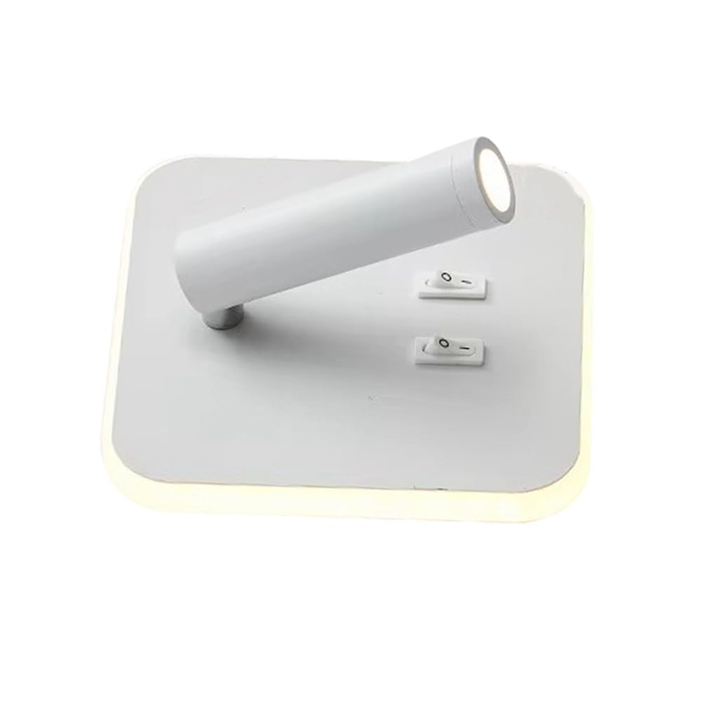 Lámpara de Lectura de Pared con Interruptor, Puerto USB, lámpara giratoria para mesita de Noche, Aplique de Dormitorio con Foco LED.
