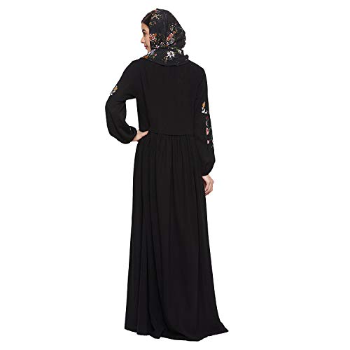 Image of Nabia Chikan Hand Embroidery Design Abaya For Women