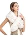 LA CARRIE Women's Faux Fur Collar Scarf Wrap Shawl Cold Winter Warmer(White,120cm,47.2in)