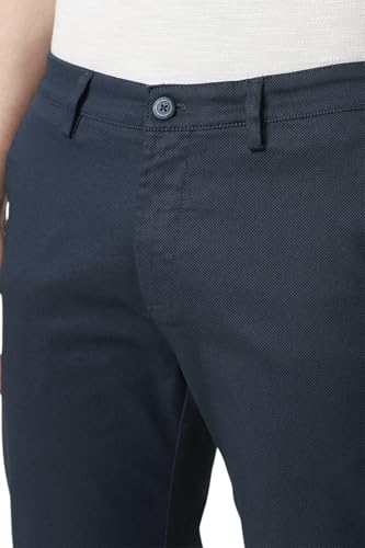 Image of Peter England Men's Straight Fit Mid Rise Chino Casual Trouser with Premium Dobby