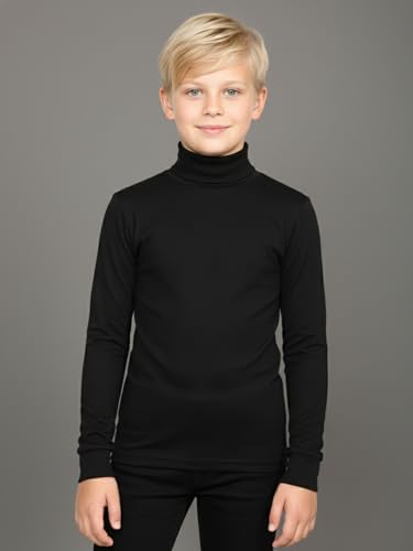 Image of Lux Cott's Wool Boys High-Neck Full Sleeves Thermal Top | High Neck Thermal Top for Boys | Pack of 2