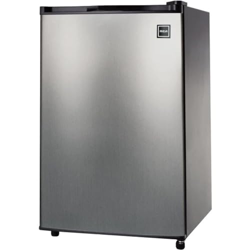 RCA 4.5 Cu Ft Single Door Mini Fridge RFR465, Stainless Steel
