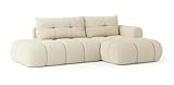 Masseno Ecksofa FLUMA Q R-S mit Schlaffunktion L-Form, Sofa mit Bettkasten, Wohnzimmersofa, Couch, Soffa, Bettsofa, Couchgarnitur- Creme, Quelle 02