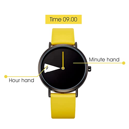 Shengke Creative Watch Ultra-Thin Strap Casual Fashion Quartz Minimalist Watch Yellow #TOP1