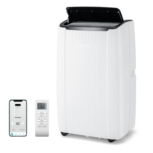 GOPLUS Climatiseur Mobile 4 en 1 de 12000 BTU, Rafraichisseur d'Air Portable Mobile avec Chauffage, Ventilateur & Déshumidificateur, Télécommande, Minuterie 24H, Kit d'Installation, pour Pièces 42㎡