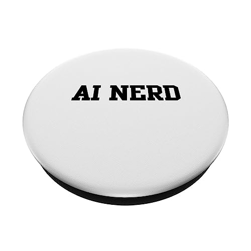 AI Nerd Artificial Intelligence PopSockets Swappable PopGrip, Black - Image 2