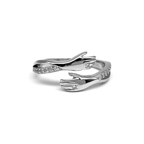 Precious Jewel 925 Sterling Silver Hug Designer Silver Ring | Rin...