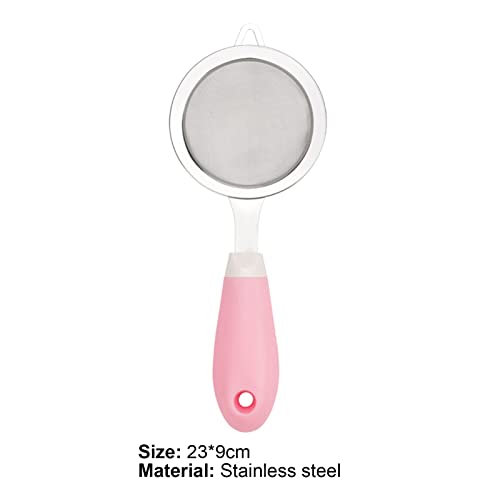 Smalibal Flour Sieve Anti-Slip Fine Mesh Easy To Clean Well Made Kitchen Strainer Sieve For Dinner Room Pink #TOP5