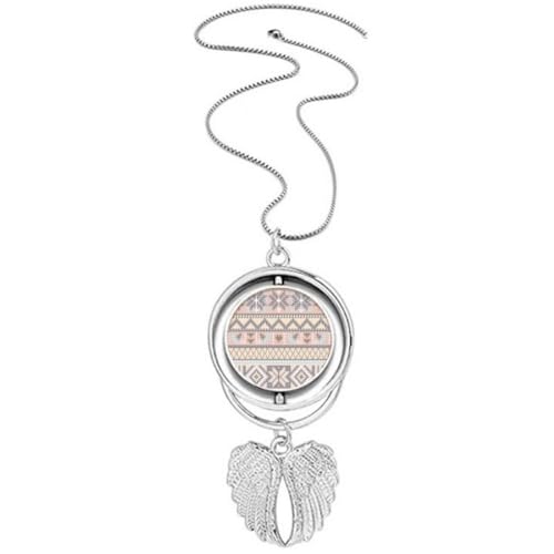 Collier avec ailes d'ange et pendentif triangle octogonal losange pour femme
