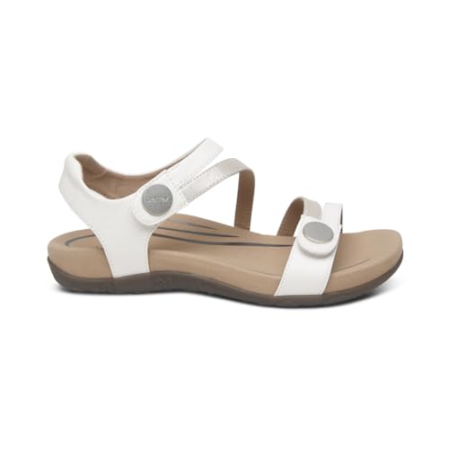 Image of Aetrex Women's Jess Orthopedic Adjustable Quarter Strap Sandals - Comfort Memory Foam Fashion Flat Womens Sandals with Arch Support