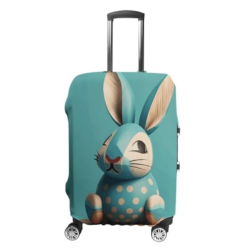 Wooden Bunny Luggage Cover, Washable Elastic Suitcase Cover Protector Fit 18-32 Inch Luggage