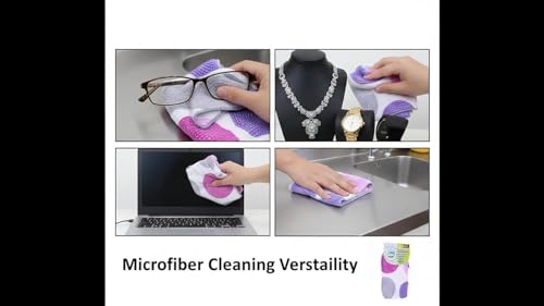 Image of Premium Microfiber Cleaning Cloths 20 x 20 cm - Ultra Soft, Lint-Free, Reusable - Pack of 2 (2 Pcs Each Pack) for Home, Kitchen, Glass, Furniture & Car Detailing