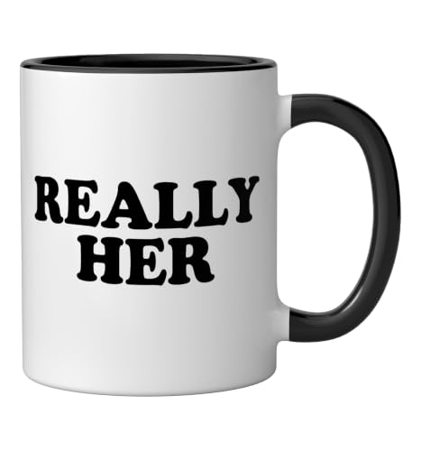 Really Her Ceramic Mug, Black/White, 11oz by Really Her by AKH - Used condition - Image 2