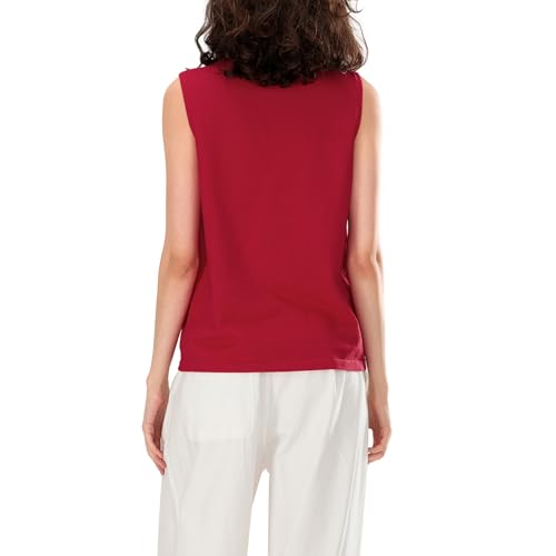 Image of KMBANGI Women Christmas Button Sweater Vest Embroidery Sleeveless Cardigan
