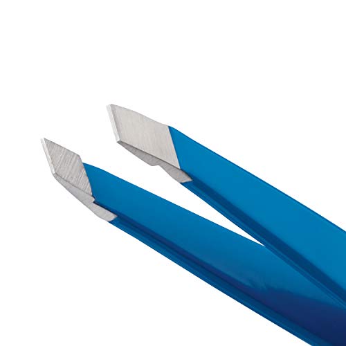 Pinça com ponta diagonal Tweezerman Mini Slant, Bahama Blue