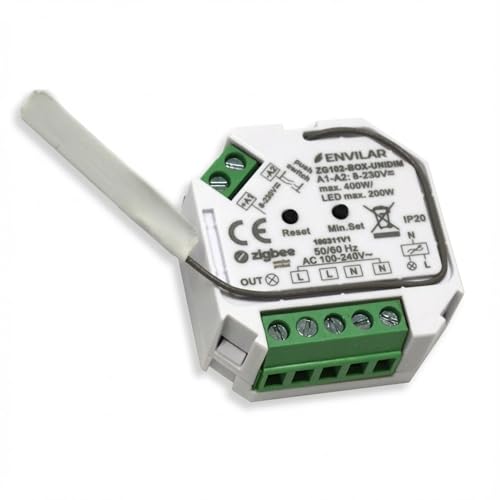 ENVILAR Zigbee 3.0 LED Dimmer 230v Unterputz - Smart Home Lichtsteuerung kompatibel mit Philips Hue, Alexa, Google Home - Dimmbar 0-200W LED / 400W Halogen - Kompakter Zigbee Unterputz Schalter (1)