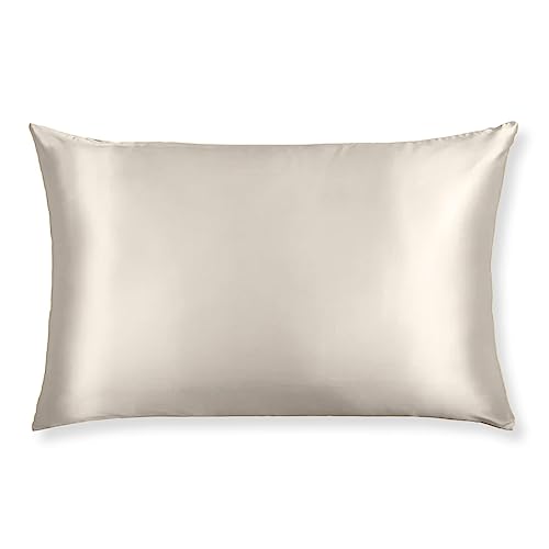 Mulberry Silk Pillowcase – 22 Momme (6A Grade) – Static and Friction Free for Skin and Hair Health - 50 x 70cm – Machine Washable – Zip Closure (Champagne)