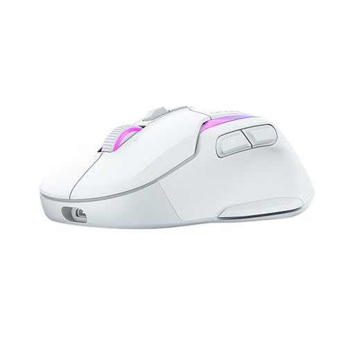 Kone II Air: Mouse da gaming RGB wireless ed ergonomico, batteria con durata di 350 ore, Sensore ottico da 26 K di DPI, Switch ottici da 100 M di clic, colori Bianco artico - Mouse gaming - Immagine 10