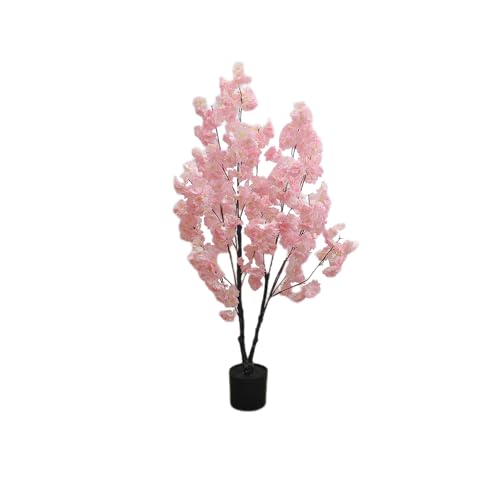 Garveehome 4ft Artificial Cherry Blossom Tree, Pink Faux Cherry Blossom Flowers in Plastic Pot, 120cm/150cm/180cm, Ideal for Indoor, Wedding & Engagement Decor
