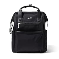 Baggallini Soho Backpack - Travel Laptop Backpack for Women - Lightweight Water-Resistant Luggage Bag, Black