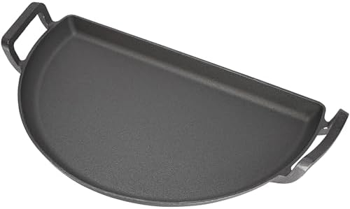 SnS Grills Slow ‘N Sear Cast Iron Drip 'N Griddle Pan 22", 3-in-1 Versatile Grill Accessory for Searing, Griddle and Drippings - Fits Weber & Similar 22” Kettle Grills