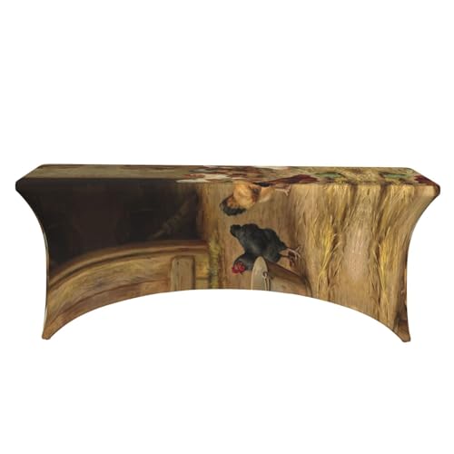 Nappe extensible poules de ferme lavable anti-plis