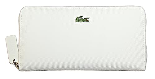 Lacoste Women’s L.12.12 Concept Petit Piqué 12 Card Zip Wallet, White