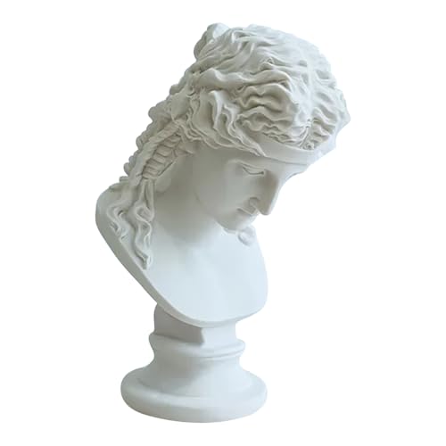 Cozylkx Weiße Büstenstatue Aus Kunstharz, Skulptur Mit Büste Aus Der Griechischen Mythologie Für Heimbüro, Schreibtisch, Bücherregal, Dekoration
