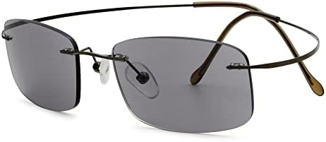 Eyekepper Titanium Rimless Reading Sunglasses Sunshine Readers Women Men +2.0