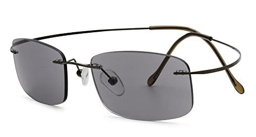 Eyekepper Titanium Rimless Reading Sunglasses Sunshine Readers Women Men +2.0 #TOP1