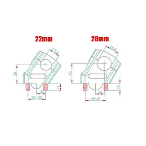 Elevadores manillar motocicleta Tracer 900GT soporte abrazadera pit bike 28mm negro 6