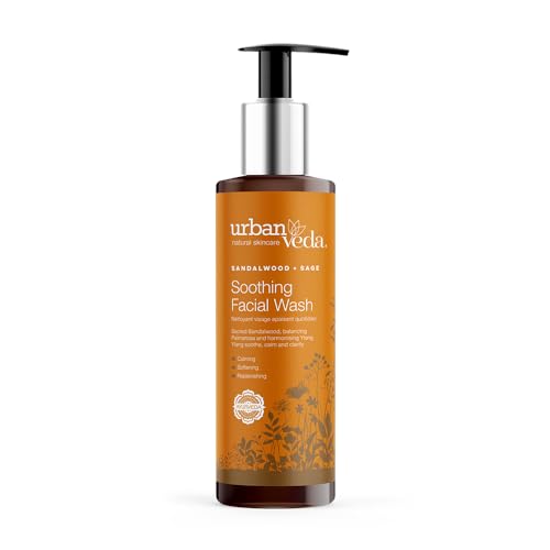 Urban Veda Soothing Facial Wash |Daily Simple Face Wash |For Dry, Mature, Sensitive & Inflamed skin| Contains Sandalwood & Rose Water| Sensitive Face Wash for Women & Men |Soothing and Calming |150 ML