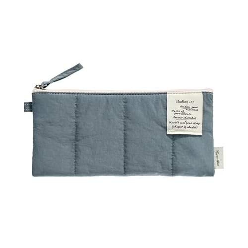 Image of Monolike Archive247 Cushion Pencil Case, 02. Indie Blue - Pencil Pouch, Portable Pencil Bag, Pencil Case, Office Pouch case, Cushion, Soft, Vintage