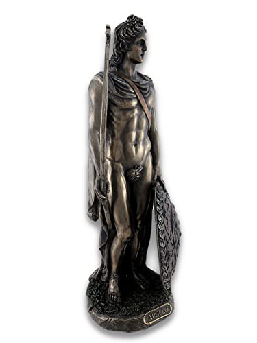 Estatua de Apolo con Escudo y Arco en Resina y Bronce 11.5 in miniatura 2