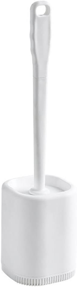 Toilet Brush Holder Floor Toilet Brush with Base Long Handle Toilet Brush Creative Toilet Brush Household Bathroom Dead Corner Cleaning Toilet Brush Set Toilet Brush Holders(White)