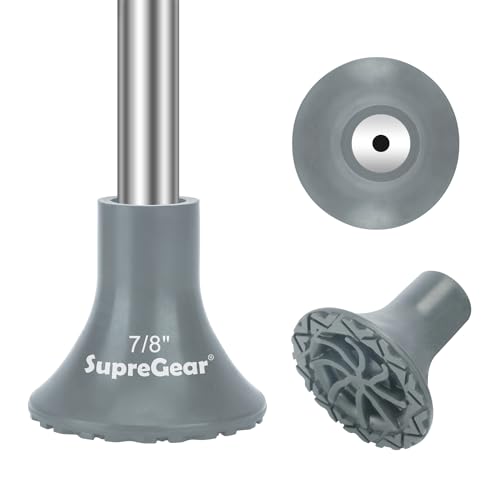 supregear 22mm Heavy Duty Rubber Ferrules for Crutch Non-Slip Replacement Caps for Walking Sticks Widen All Terrain Crutches Foot Protector