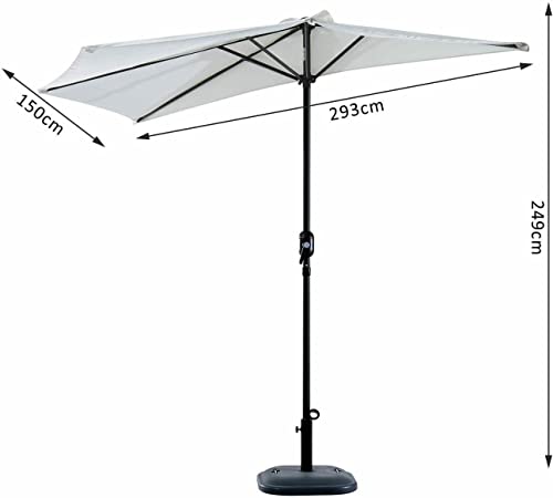 CLSDRZC Medio Parasol Semi Redonda 3.0M para Balcón con Manivela 3
