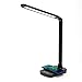 Lampada da Scrivania LED, Lampada da Tavolo con Ricarica Wireless QI per Smartphone. Dimmerabili dal 20% al 100%, 3 Modalità Graduali di Colore(2700-6400K) Touch Control, Luce Gradevole per Occhi, 5W