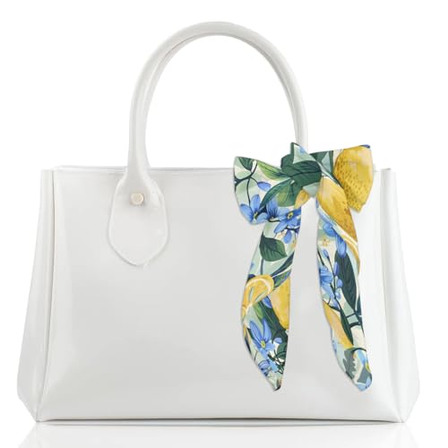 Lemon Floral Printed Fashion Hair Scarf Lightweight Silk Feeling Head Scarf Square Bandanas for Women4