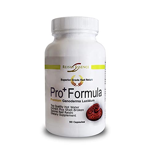 Pro Formula Reishi Extract & Spores by Reishi Essence | High Potency 15:1 Ganoderma Lucidum | Organic and Non GMO reishi Mushroom Shell Broken Spores | 90 Vegetarian Capsules of 500mg. Each