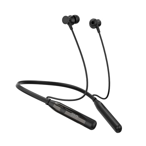 Image of RD Telinet M-15 Jolt Wireless Bluetooth Neckband Earphones, 66H Playtime, 15mm Dynamic Drivers, Bluetooth v5.3, ENC Calling, Dual Device Pairing, Fast Charging, IPX5 Water Resistant - Black