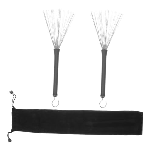 GLSTOY Stainless Steel Wire Brush Jazz Drum Brush Drumstick Bag for Drum Set for Youth Bands