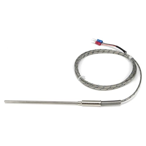 Sensor de temperatura termopar tipo K/J con sonda metálica de 100mm y cable de 1,5m 2