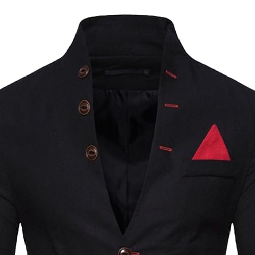 Men's Solid Color Slim Fit Blazer Casual Business Banquet Suit Jacket Multi Button Wedding Social Sport Coat2