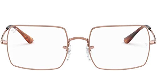 Image of Ray-Ban Unisex Rx1969v Rectangular Prescription Eyewear Frames, Copper /Demo Lens, 54 mm